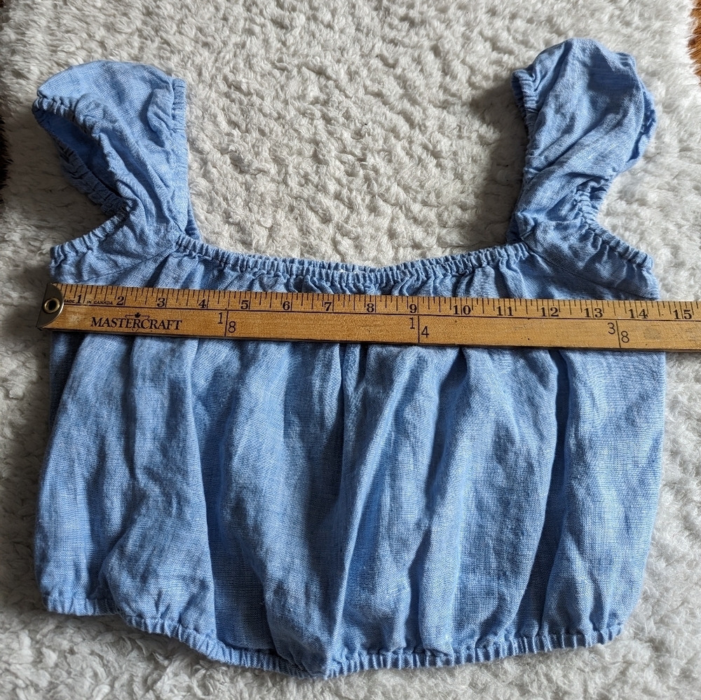 Aritzia Wilfred ethereal linen top small blue - Picture 13 of 14